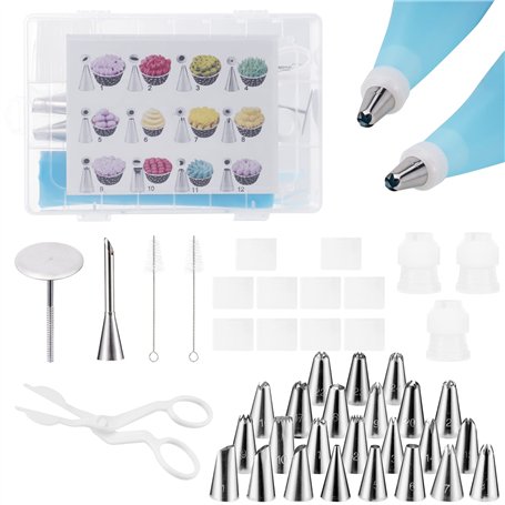 Carehabi Lot de 34 douilles de décoration de gâteau