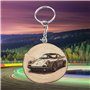 Promotech 911 Badboys Porte-clés en bois gravé au laser en forme de voiture, Bois naturel, W5L5