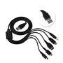 Câble de chargeur USB 5 en 1 Cordon de chargement de jeu multifonction Compatible pour pour NDS Lite / Wii U / New 3DS XL LL 2DS