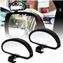 Rétroviseur d'angle mort,Miroir d'angle Mort pour Voiture,2PCS Grand Angle Réglables pour Voiture Camionnette Remorquage (type1)