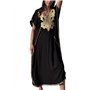 YOUKD été Coton brodé Floral lâche Caftan Boho Plage Bikini Couverture Robe Grande Taille Robe pour Les Femmes