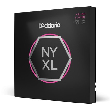 D'Addario NYXL45130SL 45-130 Cordes de guitare basse en nickel Manche super long léger normal