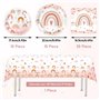 41 Pièces Kit De Vaisselle Anniversaire Fille Arc En Ciel Vaisselle De Fêt Jetable Fille Vaisselle Comprend 10 Assiettes Plates 