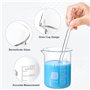 ZEEROQOLAB Ensemble de Bécher en Verre, 5Pcs Gradué Borosilicate Becher 50ml//100ml/250ml/50ml/1000ml(1L) avec 8 Tube à Essai Pl