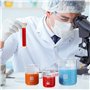 ZEEROQOLAB Ensemble de Bécher en Verre, 5Pcs Gradué Borosilicate Becher 50ml//100ml/250ml/50ml/1000ml(1L) avec 8 Tube à Essai Pl