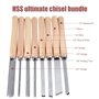 8PCS Outils de Tournage Coffret,Professionnelle Jeu de Ciseaux, jeu de burins de tour à bois antirouille pour les professionnels