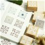 Tampon Motif Dentelle Floral Bois Tampon Carré Tampon Bois Caoutchouc Bois Tampon Motif Floral Bricolage Artisanat En Faisant Po