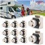 EUNEWR 10 PCS Bouton Poussoir Loquet,Sans clé Serrure de Meuble Fermoir Bouton de Porte de Placard,pour Meuble à Fermeture éclai