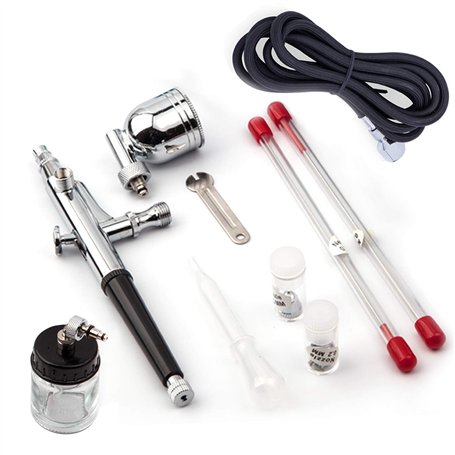Fengda FE-134K Professionnel Pistolet aerographe kit/Double Action/avec Aiguille de 0