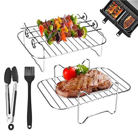 AGSYFFD 2 Pièces Accessoires Air Fryer en Acier Inoxydable 304 Double Couche