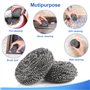 ovwo Lot de 12 Eponge Vaisselle en Acier Inoxydable - Eponge Metallique Haute Qualité, Boule Inox Plancha, Éponges à Récurer trè
