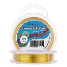 BENECREAT 28Gauge (0.3mm) Fil en or résistant à la ternissure Fabrication de Bijoux en Fil de Cuivre, 100M/109Yard BENECREAT 28Gauge (0.3mm) Fil en or résistant à la ternissure Fabrication de Bijoux en Fil de Cuivre