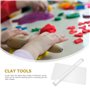ULTNICE Ensemble Outils En Acrylique Pour Modelage D’Argile Plaque Rectangulaire Avec Grille Et Rouleau Solide Pour PâTe Et Pote