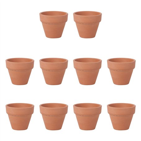 Ounona Lot de 10 mini-pots en terre cuite - pots fleurs/cactus - idéal pour plantes