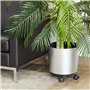 Support de Pot de Fleurs en Métal à Roulettes, Lot de 4 Supports pour Pots de Plantes d'Intérieur et Extérieur, 27 cm Chacun