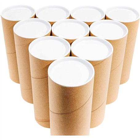 Lot de 10 tubes d'expédition ronds en carton avec capuchons pour emballage d'affiches