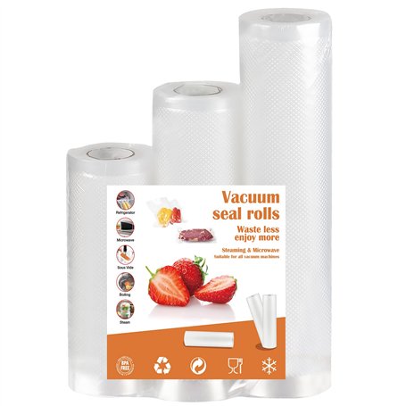 Sac Sous Vide Alimentaire Rouleau - 3 Rouleaux 15/20/25 x 300cm Film Sous Vide Alimentaire Pour Sacs Congelation Poche Mise Sous