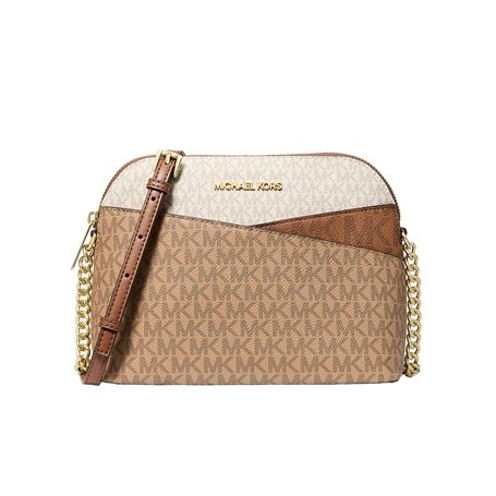 Michael Kors Jet Set Travel Sac à bandoulière avec logo signature dôme camel Taille M