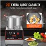 VEVOR Robot Culinaire 750 W Robot de Cuisine Capacité 6,6 L Mixeur Multifonction Cuisine en Acier Inoxydable Alimentaire Hachoir