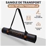 YOGATI Sangle de transport de yoga noir - Réglable, en coton durable, léger - Idéal pour le rangement du tapis de yoga et les ét