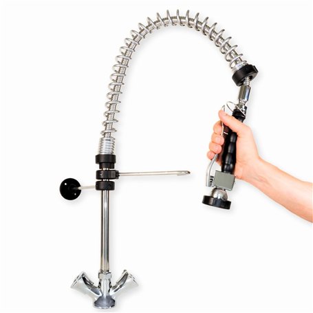 GOLDMAN SERVICE | Robinet à Poignée Extensible pour Évier de Cuisine avec Douchette Spray. Utilisations Industrielles