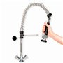 GOLDMAN SERVICE | Robinet à Poignée Extensible pour Évier de Cuisine avec Douchette Spray. Utilisations Industrielles