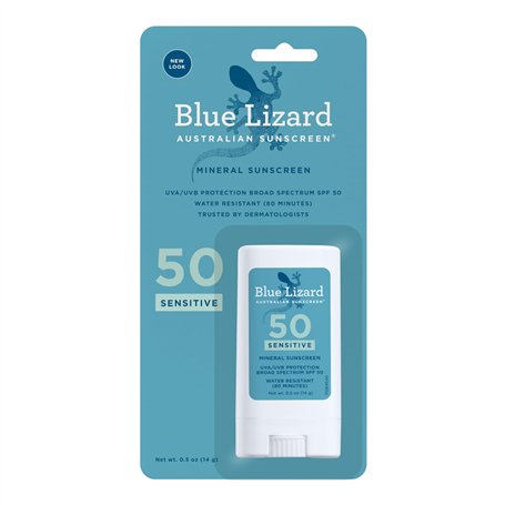 BLUE LIZARD Sensitive Mineral Sunscreen Stick - No Chemical Actives - SPF 50+