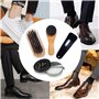YUET Kit De Cirage Chaussure Noir Nettoyage De Chaussures Pour Cuir Marron Et Avec Brosse De Polissage, Étui De Voyage En Crin D