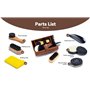 YUET Kit De Cirage Chaussure Noir Nettoyage De Chaussures Pour Cuir Marron Et Avec Brosse De Polissage, Étui De Voyage En Crin D