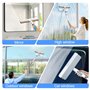 Doksvp Window Buddy 3 en 1 Raclette Vitre Professionnel Nettoyage Vitre Kit,130CM Lave Vitre Telescopique,180° Manche Telescopiq