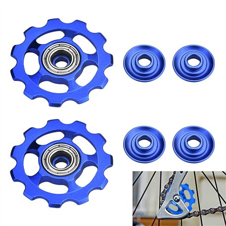 STCRERAG 2 PCS Roue Derailleur Arrière en Alliage d'Aluminium 11T Poulie de Dérailleur Antirouille Dérailleur Arrière Poulie Ant