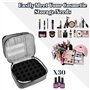 ADERTOS Trousse de Maquillage Organisateur de Vernis à Ongles Gris Sac de Rangement pour Vernis à Ongles Etui à Vernis à Ongles
