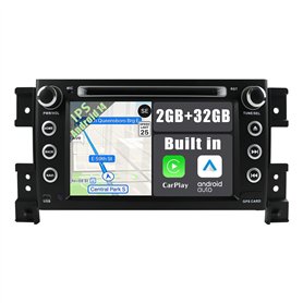 YUNTX Android 14 Autoradio Compatible avec Suzuki Grand Vitara (2005-2013) - GPS 2 Din - Caméra arrière & Micro Gratuits - Souti