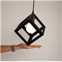 E27 Retro Métal Plafonnier Suspensions Luminaire Lustre Industriel Vintage Style Noir Créatif Metal Suspensions Luminaire Cube E