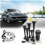 YIYIDA Trompette musicale Dixie Haut - parleur air cornet 165db Car Horn Trompette d'air Klaxon de voiture noir à cinq tubes Cor