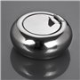 Gearmax Cendrier INOX en Forme de Tambour avec Couverture pour Utilisation de Ménage et Bureau (Argenté)