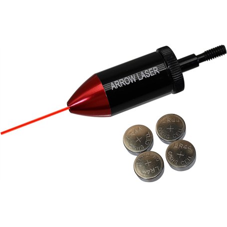 MAYMOC 16MM arbalète tir à l'arc flèche Outil de visée à alésage Rouge se visse sur des flèches avec 2 Jeux de Piles