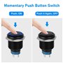 Linkstyle Interrupteur Bouton Poussoir Momentané 16mm, 12V 5A Interrupteur Bouton Poussoir Autobloquant ON/OFF avec Lumière LED 