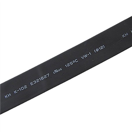 sourcingmap Gaine thermorétractable Enroulement de fil Tube Thermorétractable Noir 3mètres 12mm Dia
