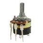 sourcing map 500K ohm Potentiomètre conique linéaire à trois bornes à arbre fendu moleté de 6mm B500K
