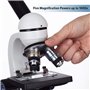 AmScope - Microscope monoculaire composé, grossissement 40X-1000X, oculaires WF10X et WF25X, éclairage LED, champ lumineux, cond