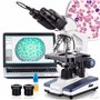 AmScope B120 Series Student & Professional LED Binocular Compound Microscope - 40X-2500X Magnification - Includes 5MP USB Camera