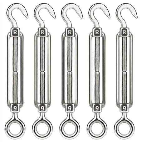 CHRORINE Lot de 5 tendeurs de fil M5 réglables en acier inoxydable