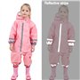 LIVACASA Imperméable à Capuche Enfant avec Bande Rétro-réfléchissante Poncho Pluie Fille Combinaison de Pluie Garçon 3-10ans Cap