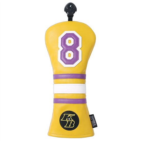 Couvre-club de golf en cuir PU souple jaune numéro 8 pour bois de parcours FW