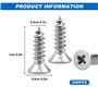 Lot de 200 vis à bois M3 x 10 mm - Petites vis à tête plate - Vis autotaraudeuses - Filetage complet