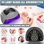 MULEVIP Lampe UV Ongles Gel 180W Lampe UV Lampe LED Ongle,Lampe UV LED Machine UV Led pour Ongles 4 Minuteries 10s/30s/60s/99s, 