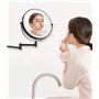 jutyum Miroir cosmétique mural avec grossissement 1X/10X - Éclairage LED - Miroir de maquillage mural avec éclairage à intensité