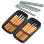 Ciseaux à Bois 12 en 1 TIMESETL Outils de Gravure sur Bois 12Pcs Couteau Sculpture Bois en Acier Carbone avec Manches en Bois