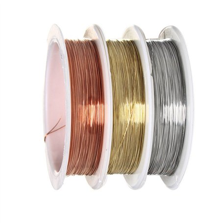nuoshen Sicai Lot de 3 bobines de fil de cuivre pour bijoux 0